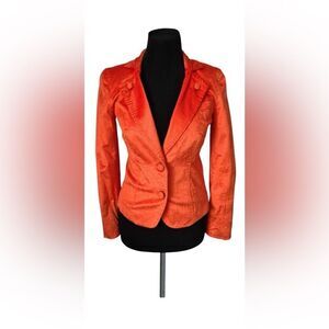 🔥 Armani Exchange AX women’s vintage orange velvet 2 button blazer size large